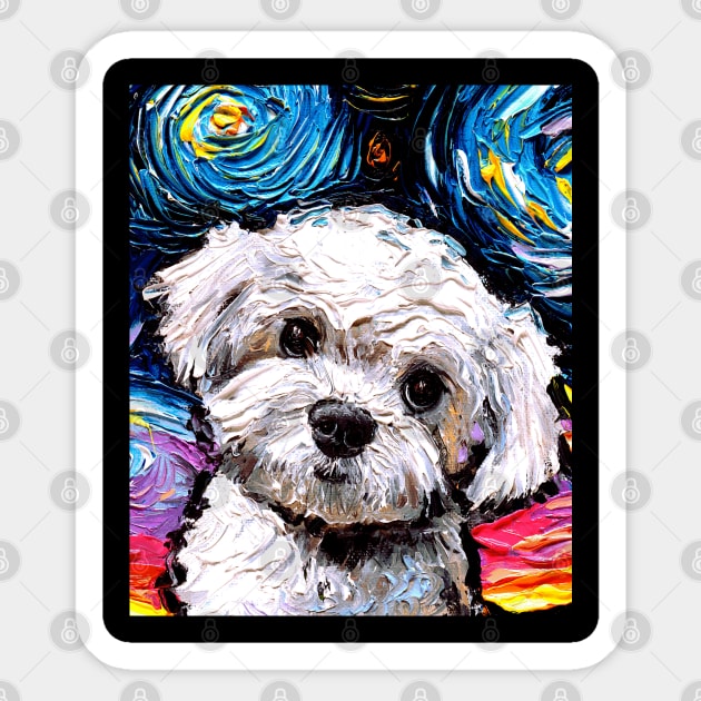 Maltipoo Night (Portrait) Sticker by sagittariusgallery